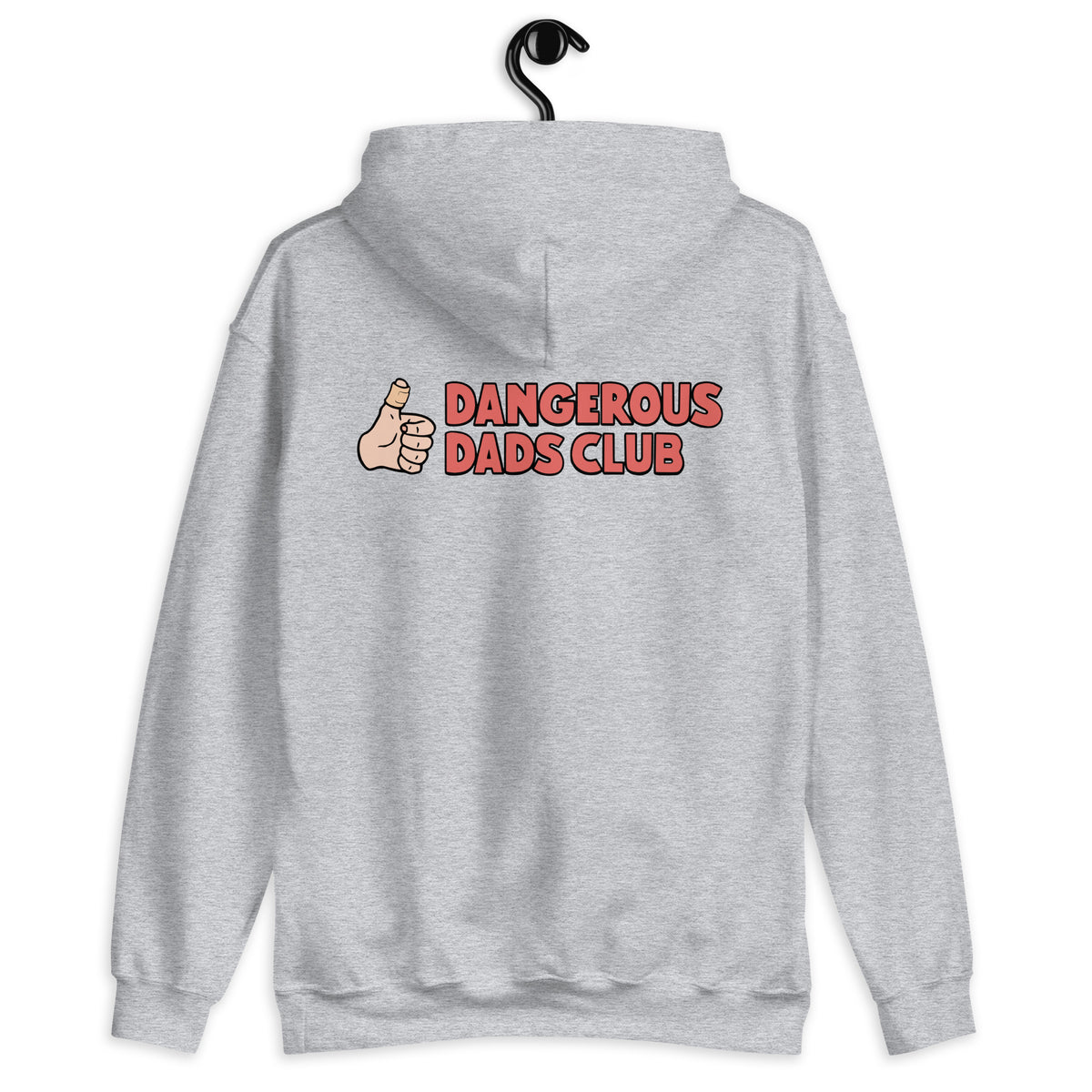 Dangerous Dads Club Hoodie - red logo with light thumb