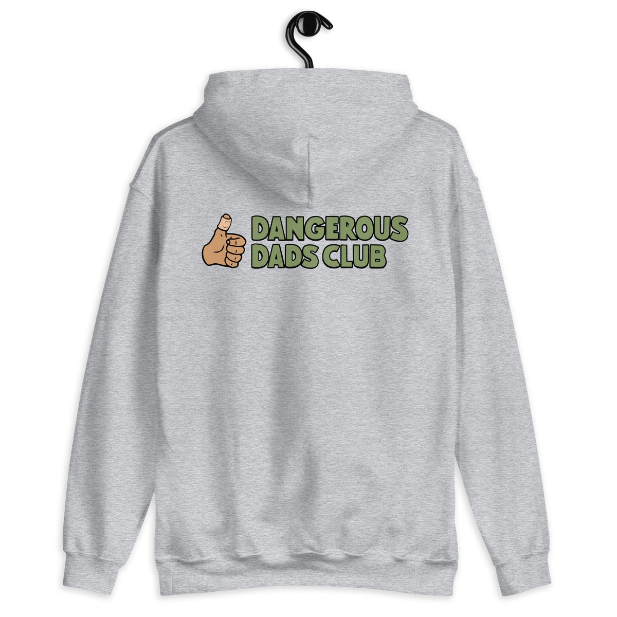 Dangerous Dads Club Hoodie - Green logo with tan thumb