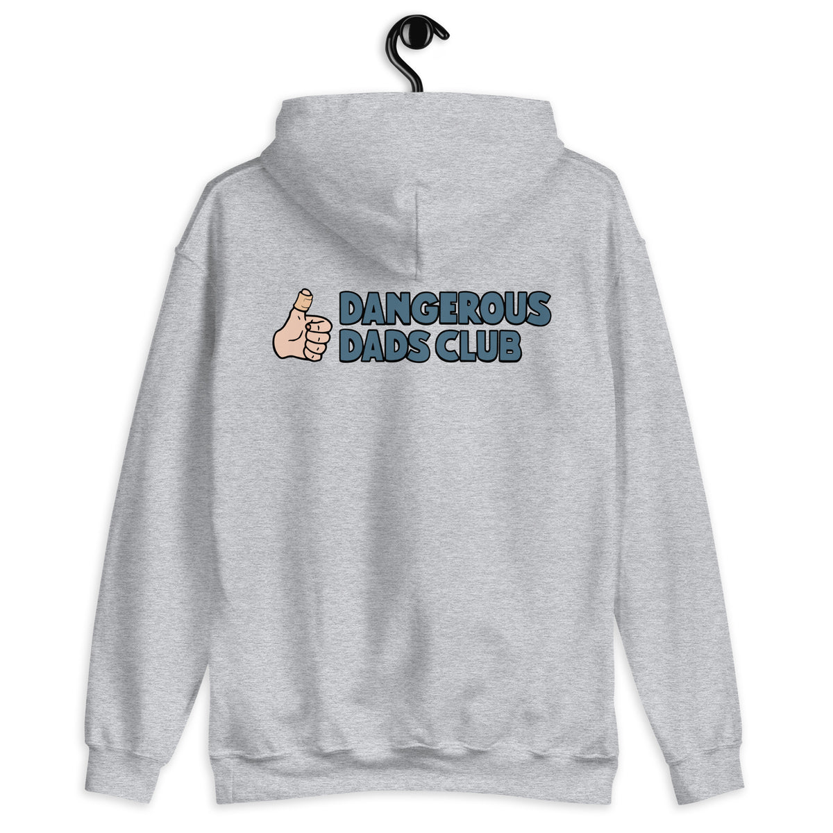 Dangerous Dads Club Hoodie - blue logo with light thumb