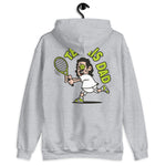 Tennis Black Hair Light Skin Tone Glasses Long Moustache Dad Hoodie