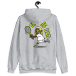 Tennis Blond Hair Dark Skin Tone No-Glasses Long Beard Dad Hoodie