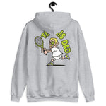 Tennis Blond Hair Light Skin Tone Glasses Short Moustache Dad Hoodie