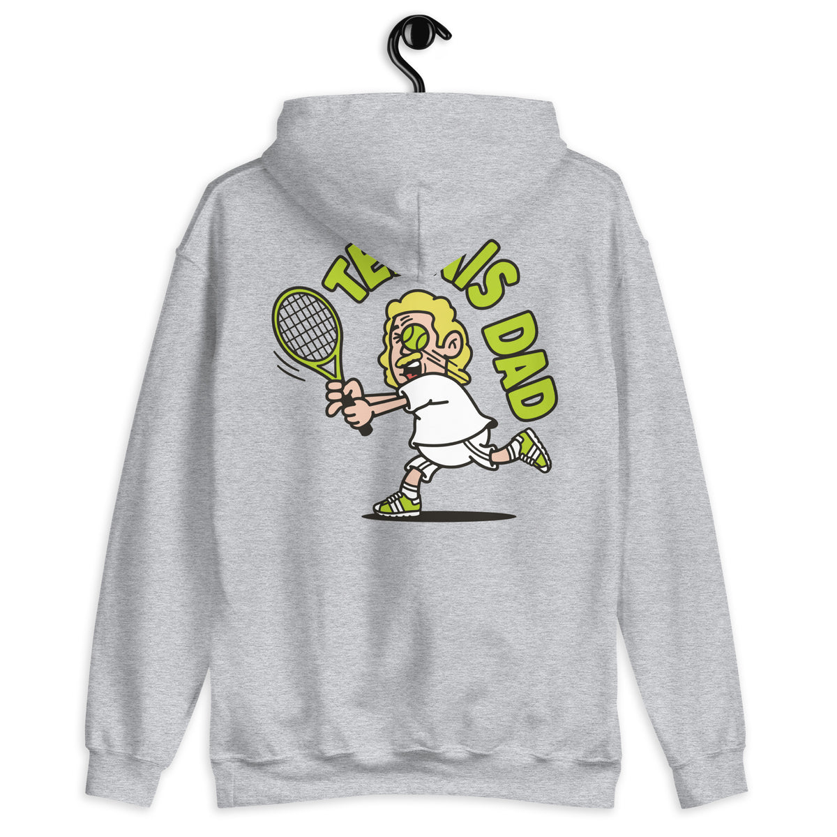 Tennis Blond Hair Light Skin Tone No-Glasses Long Moustache Dad Hoodie