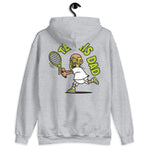 Tennis Blond Hair Tan Skin Tone Glasses Bald Beard Dad Hoodie