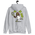 Tennis Brown Hair Dark Skin Tone Glasses Long Beard Dad Hoodie