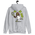 Tennis Brown Hair Dark Skin Tone No-Glasses Long Stubble Dad Hoodie