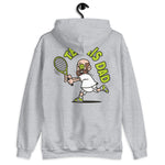 Tennis Brown Hair Light Skin Tone No-Glasses Bald Beard Dad Hoodie