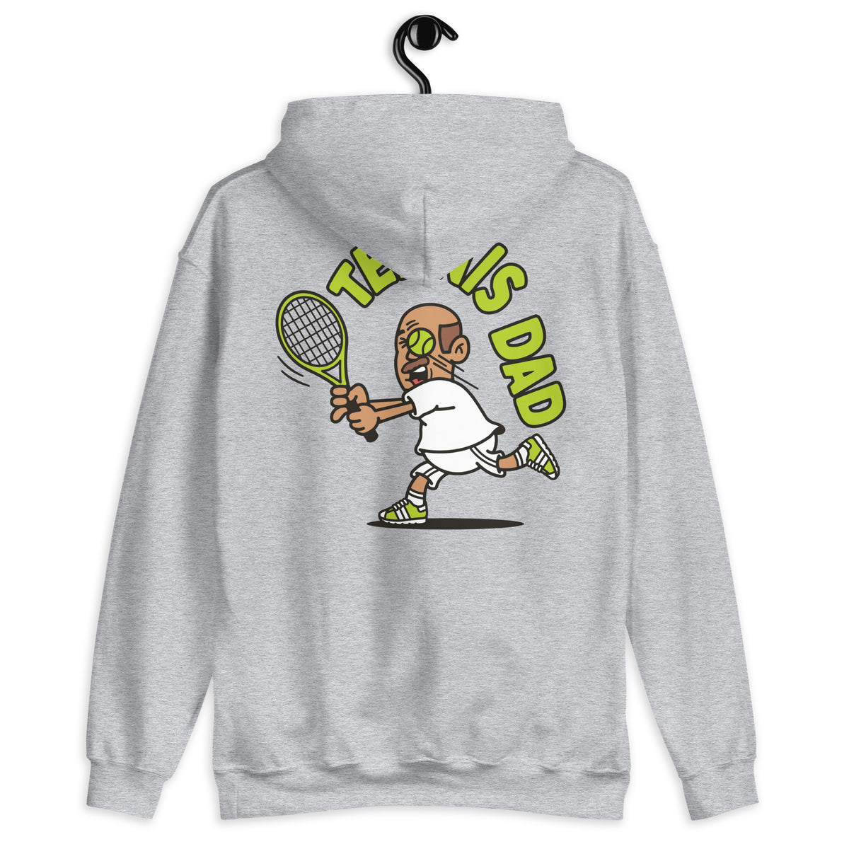Tennis Brown Hair Tan Skin Tone No-Glasses Bald Moustache Dad Hoodie