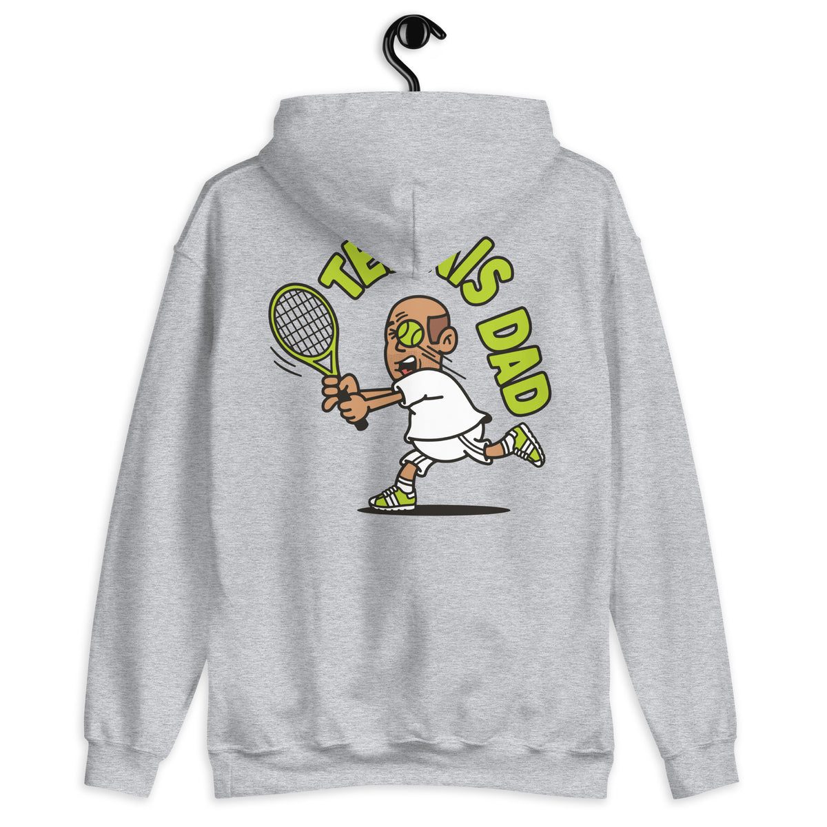 Tennis Brown Hair Tan Skin Tone No-Glasses Bald Stubble Dad Hoodie