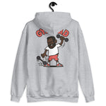 Gym Black Hair Dark Skin Tone Glasses Short Beard Dad Hoodie