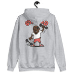 Gym Black Hair Dark Skin Tone No-Glasses Bald Moustache & Chin Beard Dad Hoodie