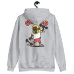 Gym Blond Hair Dark Skin Tone Glasses Long Beard Dad Hoodie