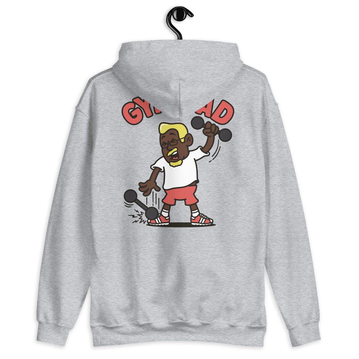 Gym Blond Hair Dark Skin Tone Glasses Medium Moustache & Chin Beard Dad Hoodie