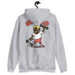 Gym Blond Hair Dark Skin Tone Glasses Short Moustache Dad Hoodie