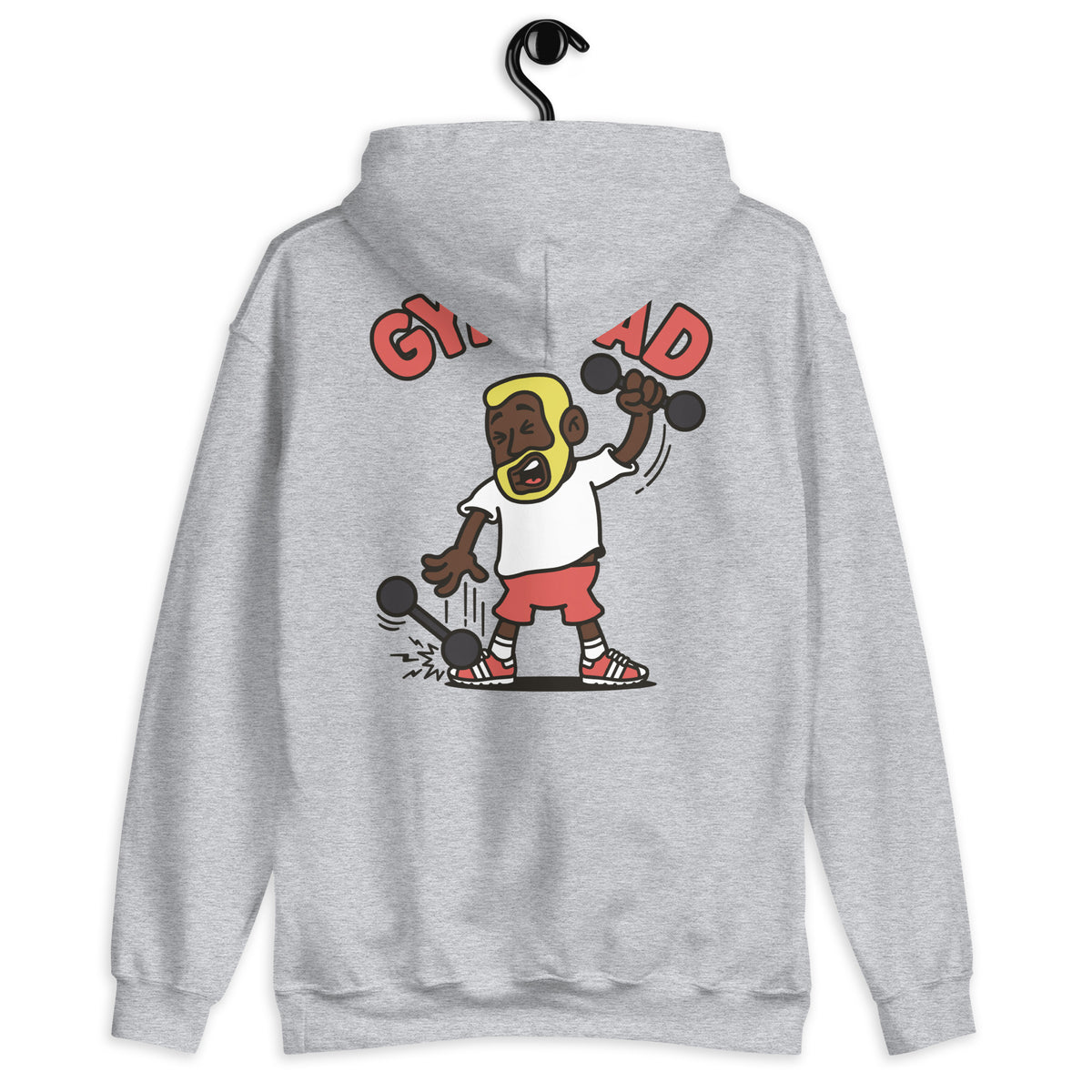 Gym Blond Hair Dark Skin Tone No-Glasses Short Beard Dad Hoodie