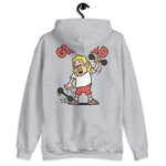 Gym Blond Hair Light Skin Tone Glasses Long Moustache Dad Hoodie