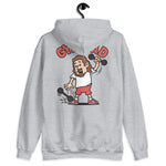 Gym Brown Hair Light Skin Tone No-Glasses Long Moustache & Chin Beard Dad Hoodie