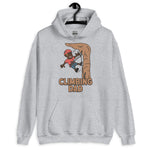 Climbing Blond Hair Dark Skin Tone No-Glasses Stubble Dad Hoodie