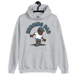 Running Black Hair Dark Skin Tone Glasses Stubble Dad Hoodie