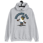 Running Blond Hair Dark Skin Tone Glasses Beard Dad Hoodie