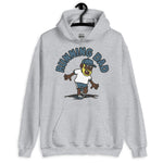 Running Blond Hair Dark Skin Tone No-Glasses Beard Dad Hoodie