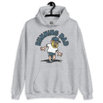 Running Blond Hair Light Skin Tone Glasses Beard Dad Hoodie