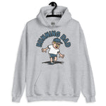 Running Blond Hair Light Skin Tone Glasses Moustache Dad Hoodie