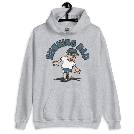 Running Blond Hair Light Skin Tone Glasses Stubble Dad Hoodie