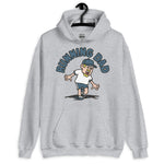 Running Blond Hair Light Skin Tone No-Glasses Moustache & Chin Beard Dad Hoodie