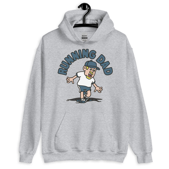 Running Blond Hair Light Skin Tone No-Glasses Moustache & Chin Beard Dad Hoodie