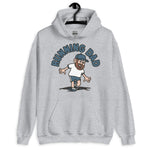 Running Brown Hair Light Skin Tone No-Glasses Beard Dad Hoodie