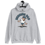 Running Brown Hair Light Skin Tone No-Glasses Moustache & Chin Beard Dad Hoodie