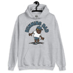 Running Blond Hair Dark Skin Tone Glasses Stubble Dad Hoodie