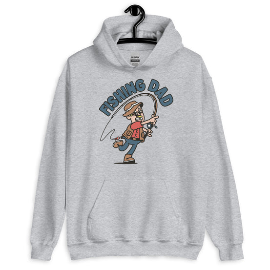 Fishing Blond Hair Light Skin Tone Glasses Moustache Dad Hoodie