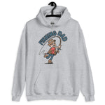 Fishing Brown Hair Light Skin Tone No-Glasses Moustache Dad Hoodie