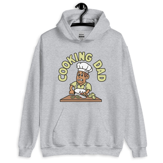 Cooking Brown Hair Tan Skin Tone No-Glasses Stubble Dad Hoodie