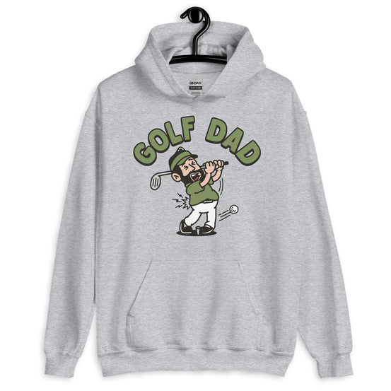 Golf Black Hair Light Skin Tone No-Glasses Beard Dad Hoodie