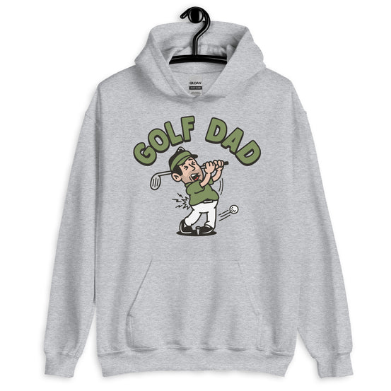 Golf Black Hair Light Skin Tone No-Glasses Stubble Dad Hoodie