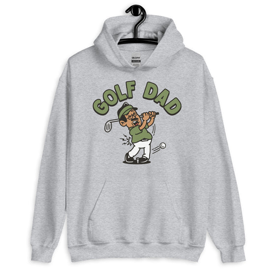 Golf Black Hair Tan Skin Tone Glasses Moustache Dad Hoodie