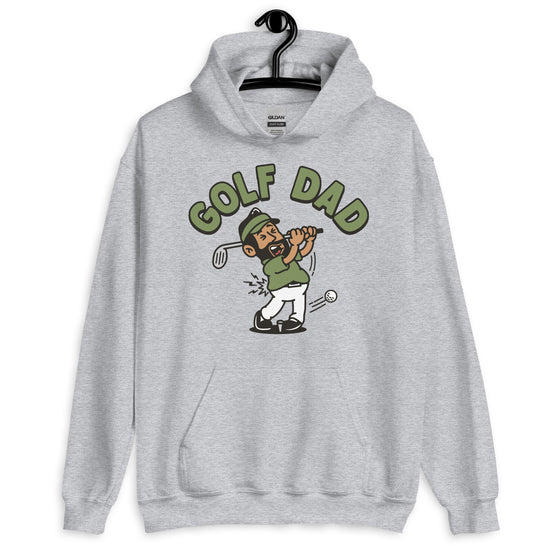 Golf Black Hair Tan Skin Tone No-Glasses Beard Dad Hoodie