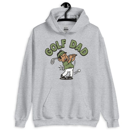 Golf Black Hair Tan Skin Tone No-Glasses Stubble Dad Hoodie
