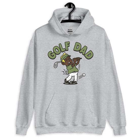 Golf Blond Hair Dark Skin Tone No-Glasses Stubble Dad Hoodie