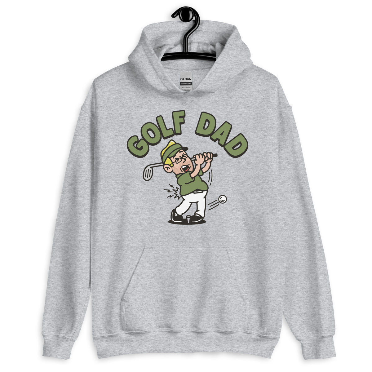 Golf Blond Hair Light Skin Tone Glasses Stubble Dad Hoodie