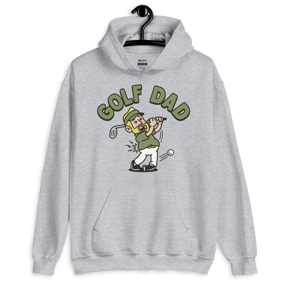 Golf Blond Hair Light Skin Tone No-Glasses Beard Dad Hoodie