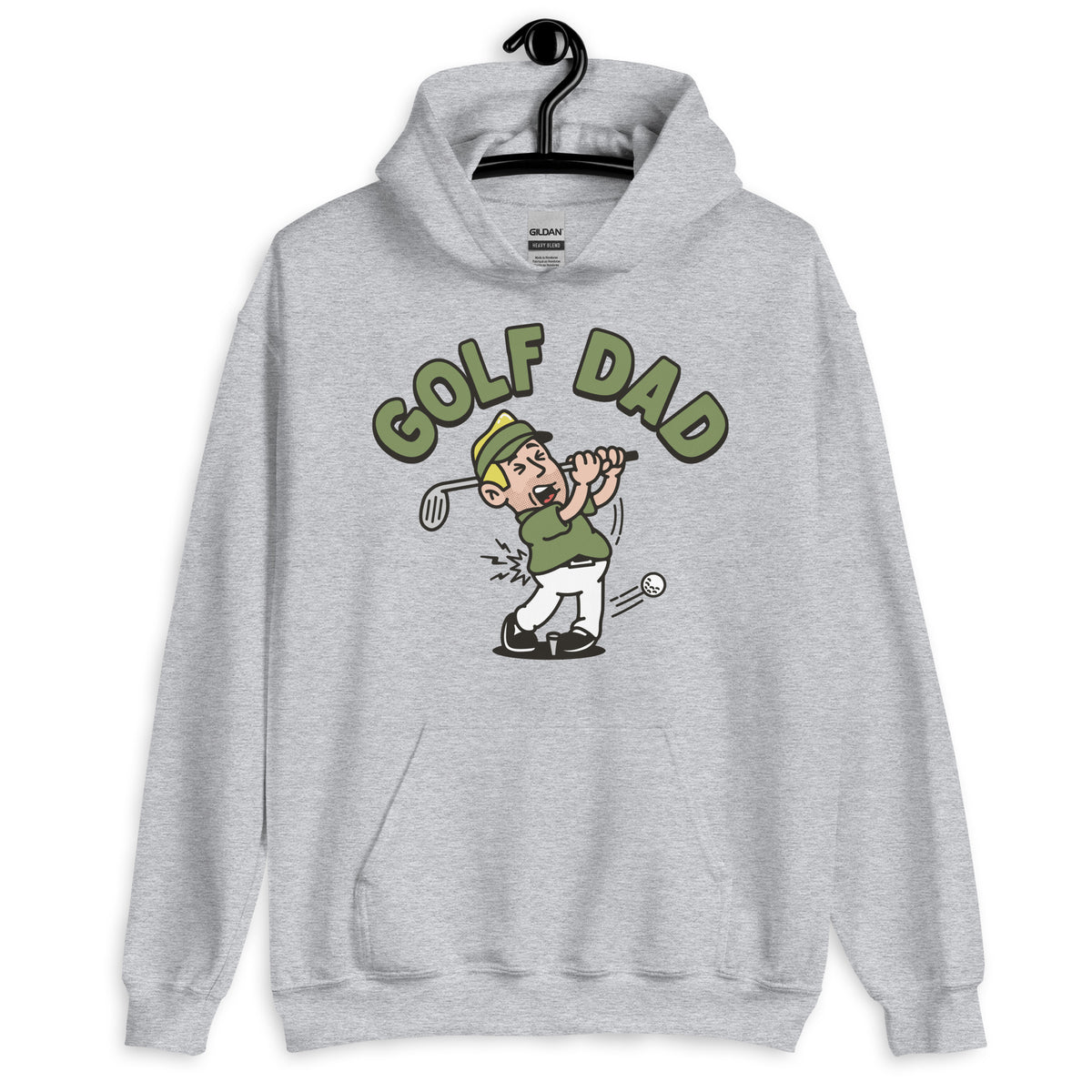 Golf Blond Hair Light Skin Tone No-Glasses Stubble Dad Hoodie