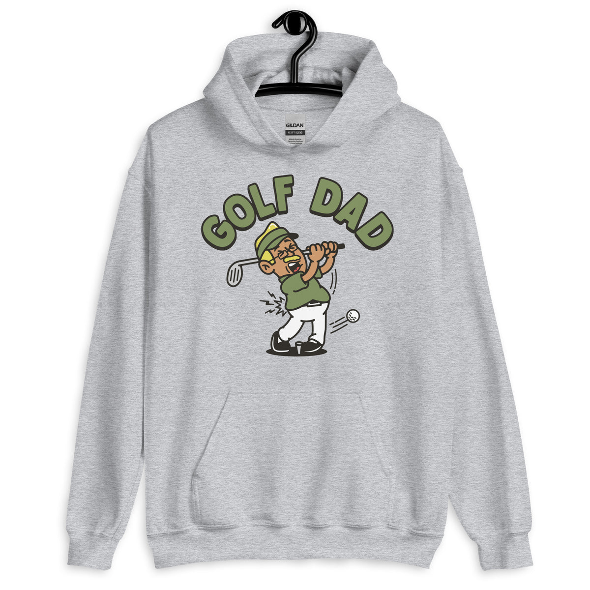 Golf Blond Hair Tan Skin Tone Glasses Moustache Dad Hoodie