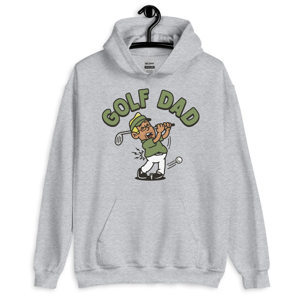 Golf Blond Hair Tan Skin Tone Glasses Stubble Dad Hoodie