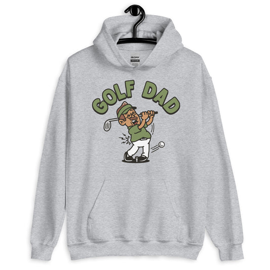 Golf Brown Hair Tan Skin Tone Glasses Moustache Dad Hoodie