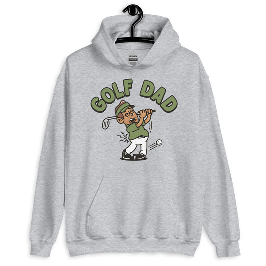 Golf Brown Hair Tan Skin Tone Glasses Stubble Dad Hoodie