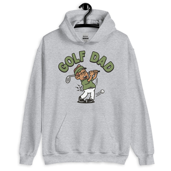Golf Brown Hair Tan Skin Tone Glasses Stubble Dad Hoodie
